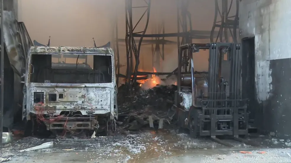 Imagem do grande incêndio em São Caetano do Sul