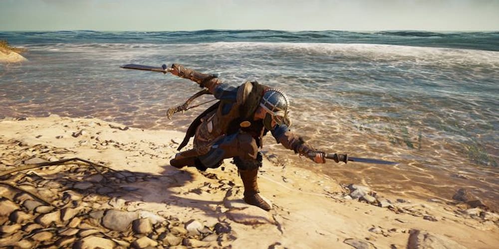 Assassins Creed Valhalla adaga com empunhamento duplo