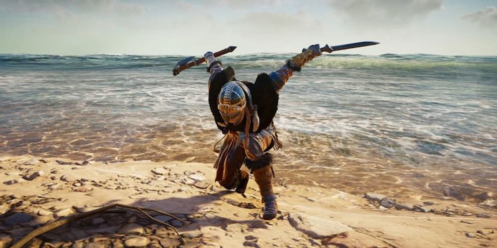Assassins Creed Valhallana mão secundária