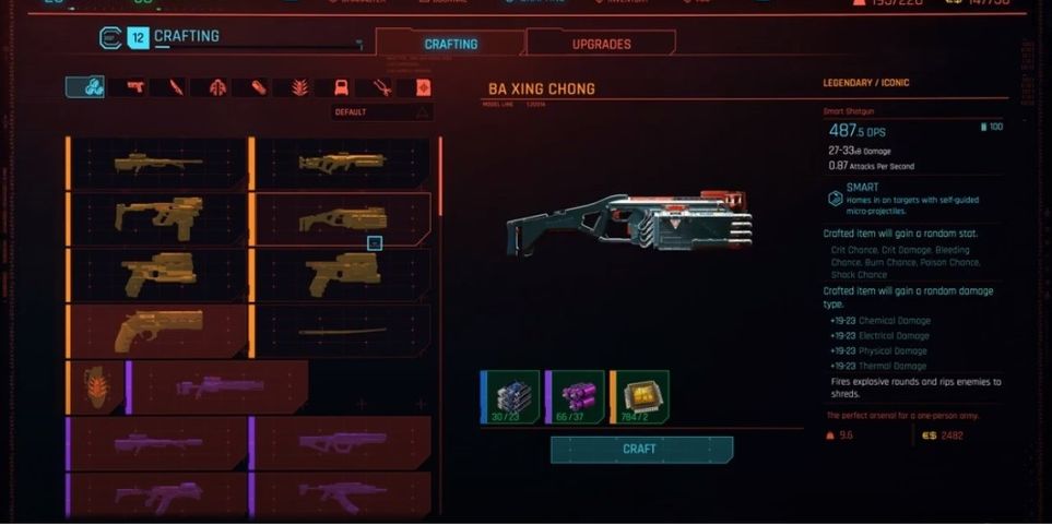Cyberpunk 2077 Ba Xing Ching In Crafting