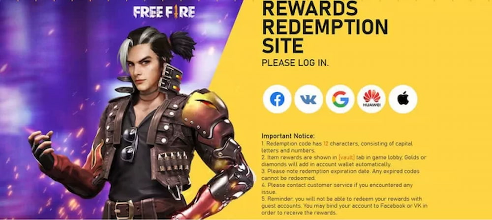 Garena Free Fire iOS Android Códigos