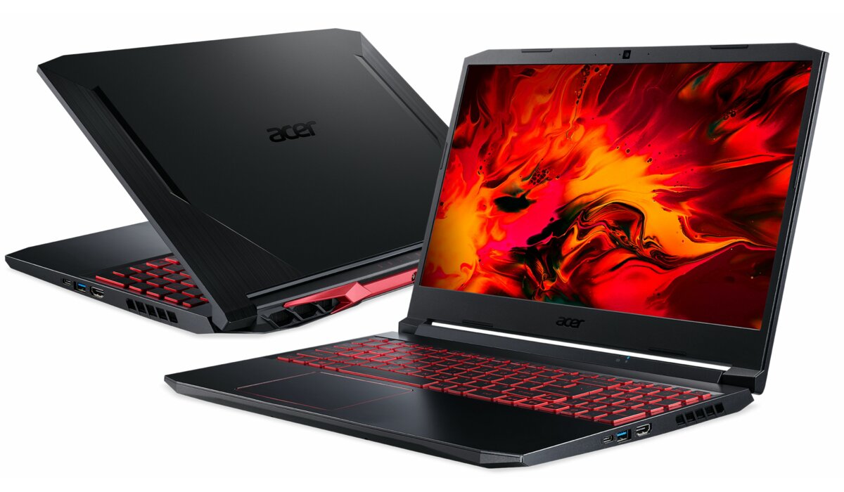 Imagem mostrando frente e costas do Notebook Acer Nitro 5 na promoção de Black Friday