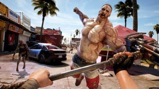 Imagem de um zumbi na Califórnia, do jogo Dead Island 2
