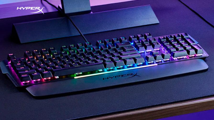Imagem de um dos teclados gamers em promoção na kabum, o Hyper-X Alloy