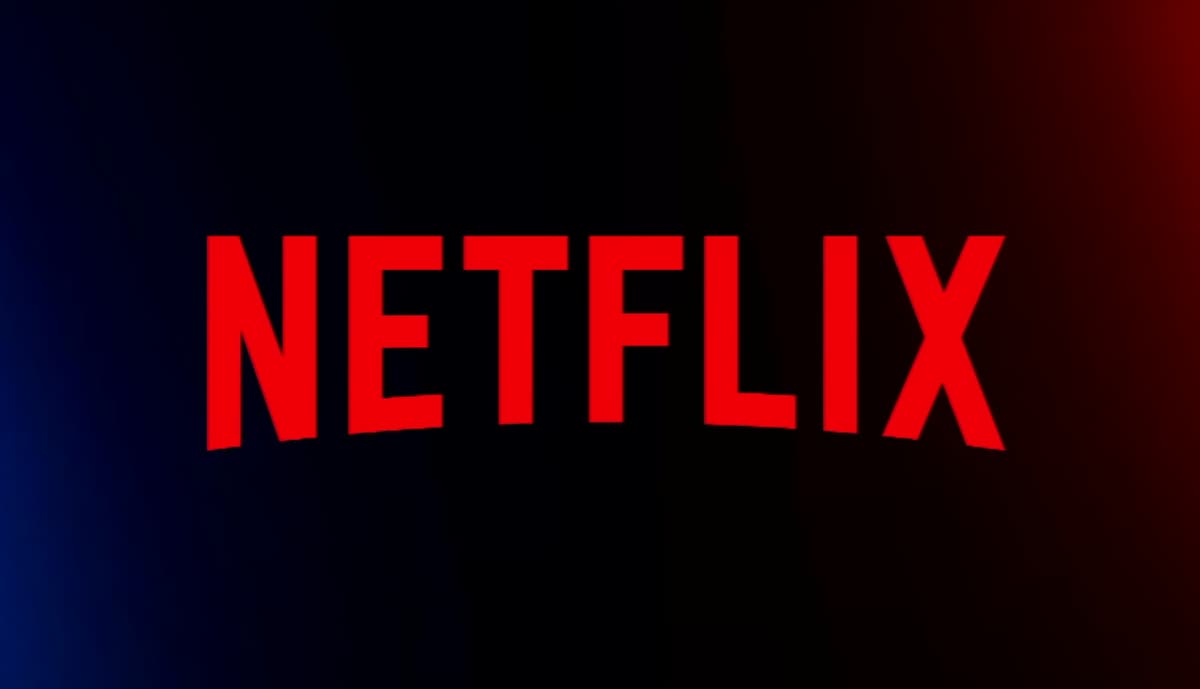 Logo Netflix escrito em vermelho em fundo preto