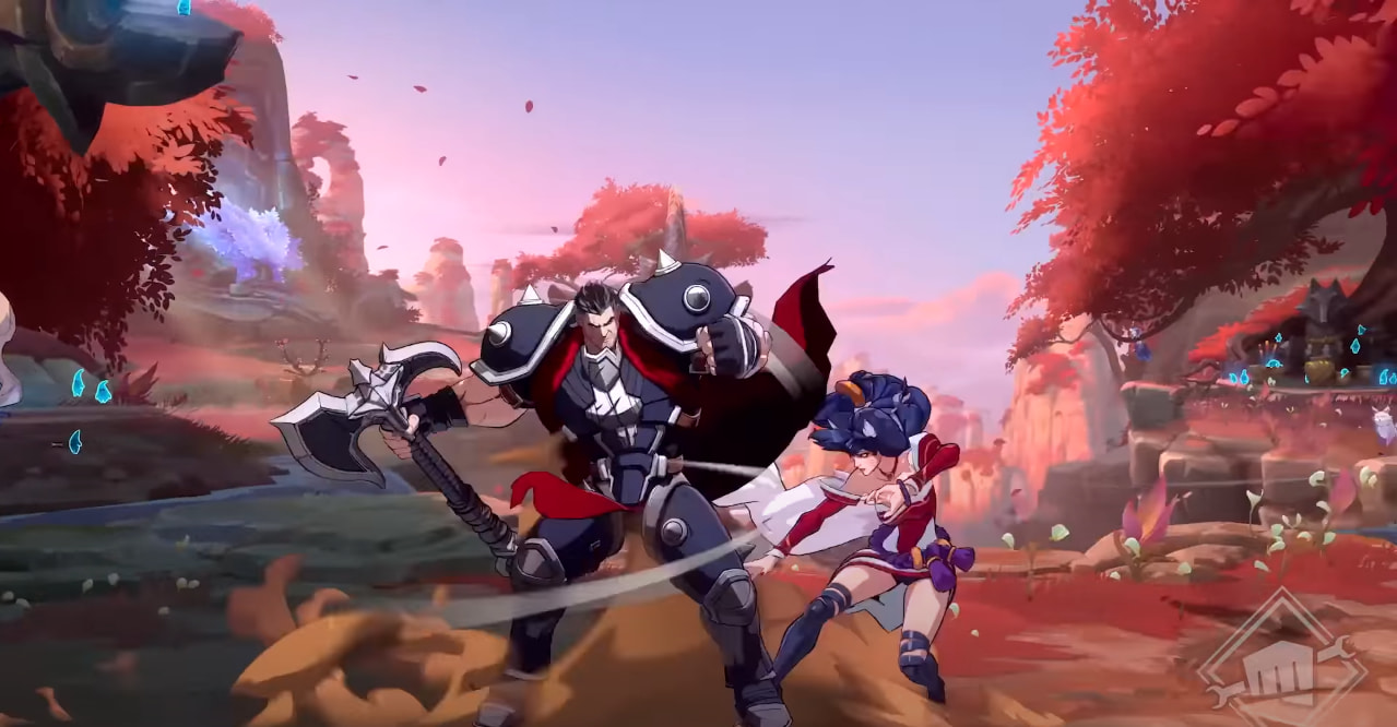 Darius batalhando contra Ahri em Project L