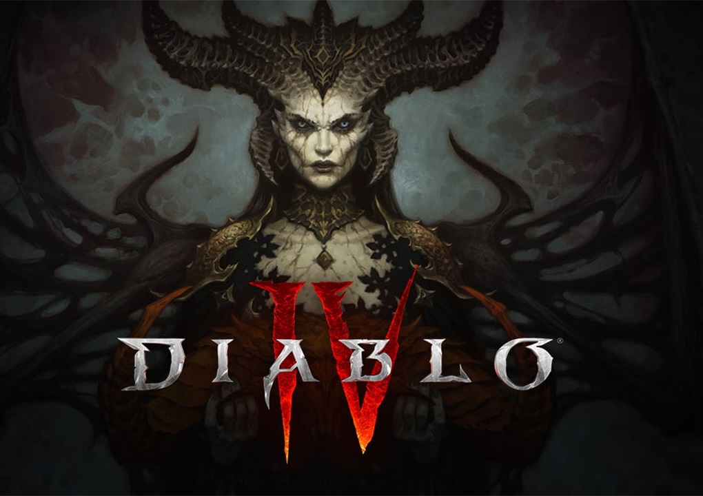 Banner de divulgação Diablo IV com Lilith ao fundo