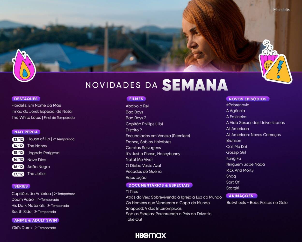 Banner demonstrando toda a programação de lançamentos da semana no HBO Max