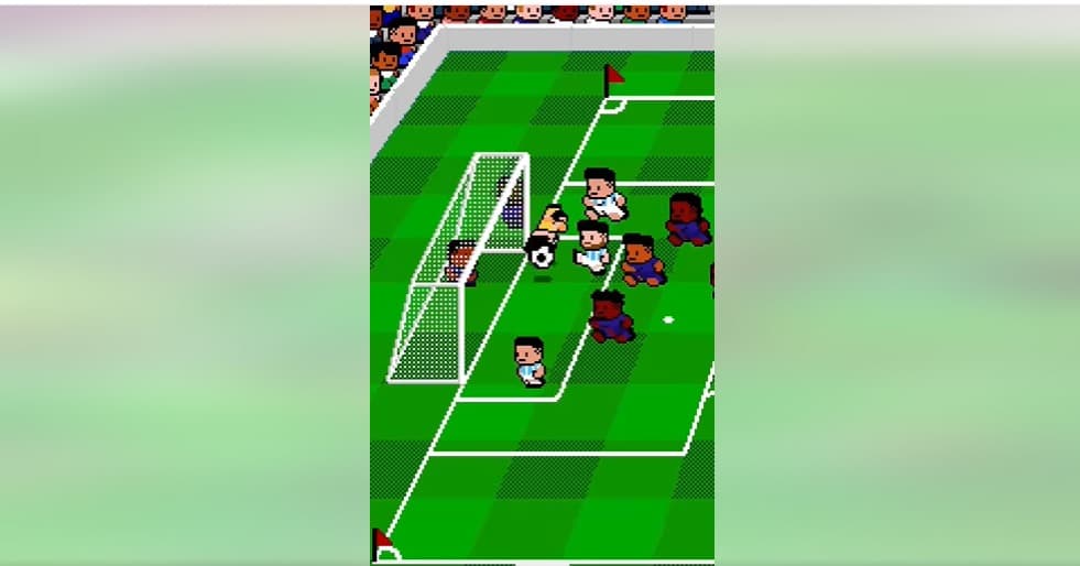 Imagem reprodução de XP Soccer, em que recriaram a jogada de Messi.