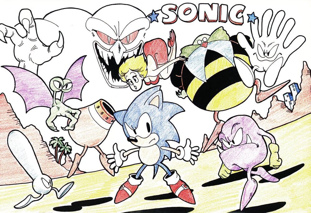 Imagem do conceito inicial de Sonic