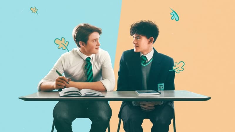 Imagem da série Heartstopper com os dois personagens principais.