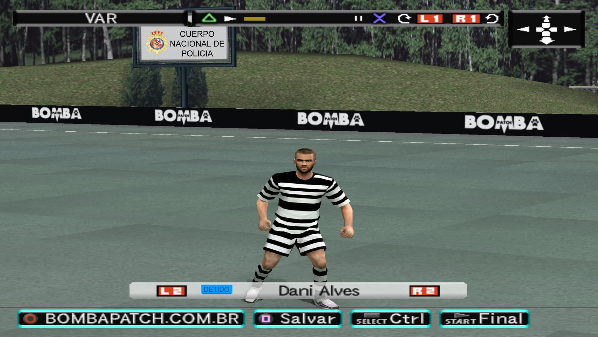 imagem reprodução de Daniel Alves no mod Bomba Patch