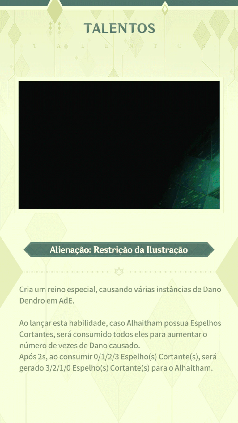 Banner mostrando uma das habilidades do novo personagem Alhaitham