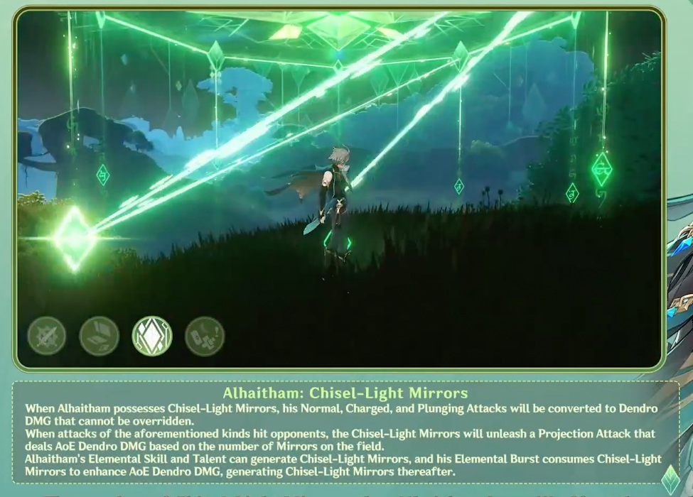 Banner mostrando uma das habilidades do novo personagem Alhaitham