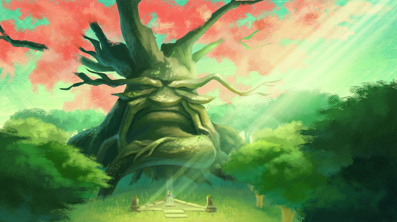 Imagem da Grande Árvore Deku em The Legend of Zelda: Breath of The Wild