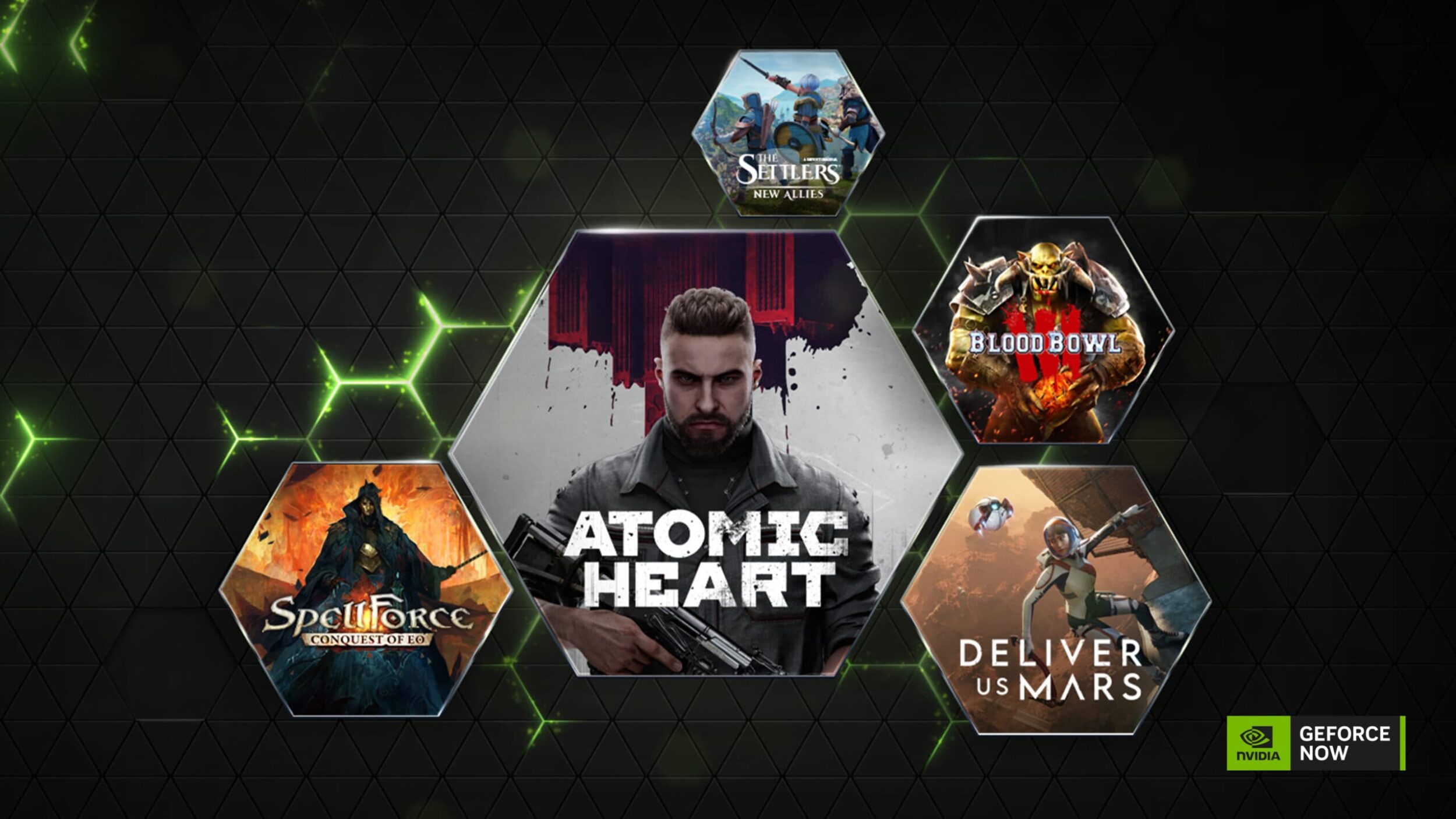 Banner de divulgação com lançamentos de novos jogos para a plataforma GeForce Now