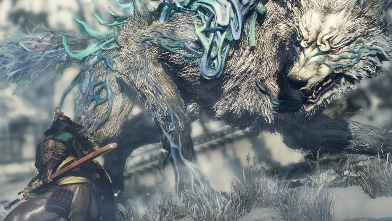 Caçador combatendo Kemono gigante em Wild Hearts