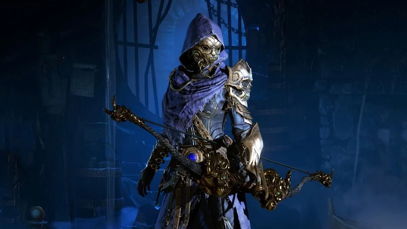 Imagem mostrando personagem com arco e flecha em Diablo IV
