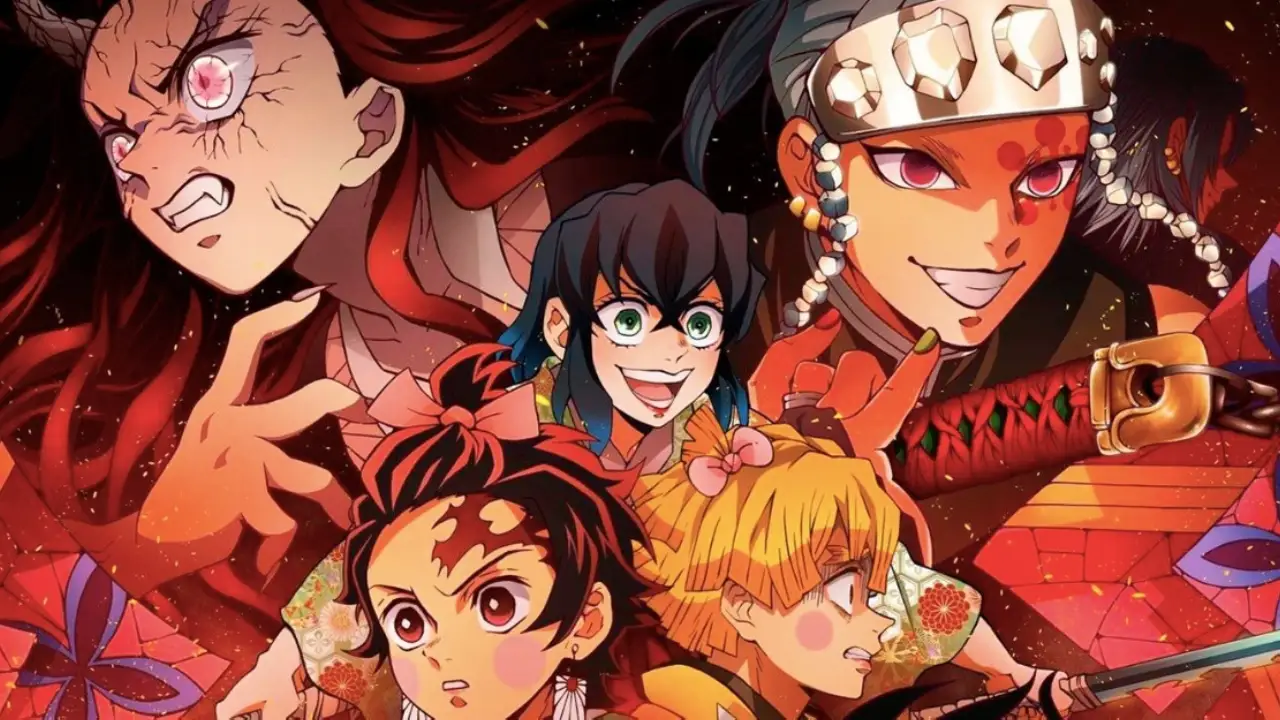 Banner de divulgação da segunda temporada de Demon Slayer