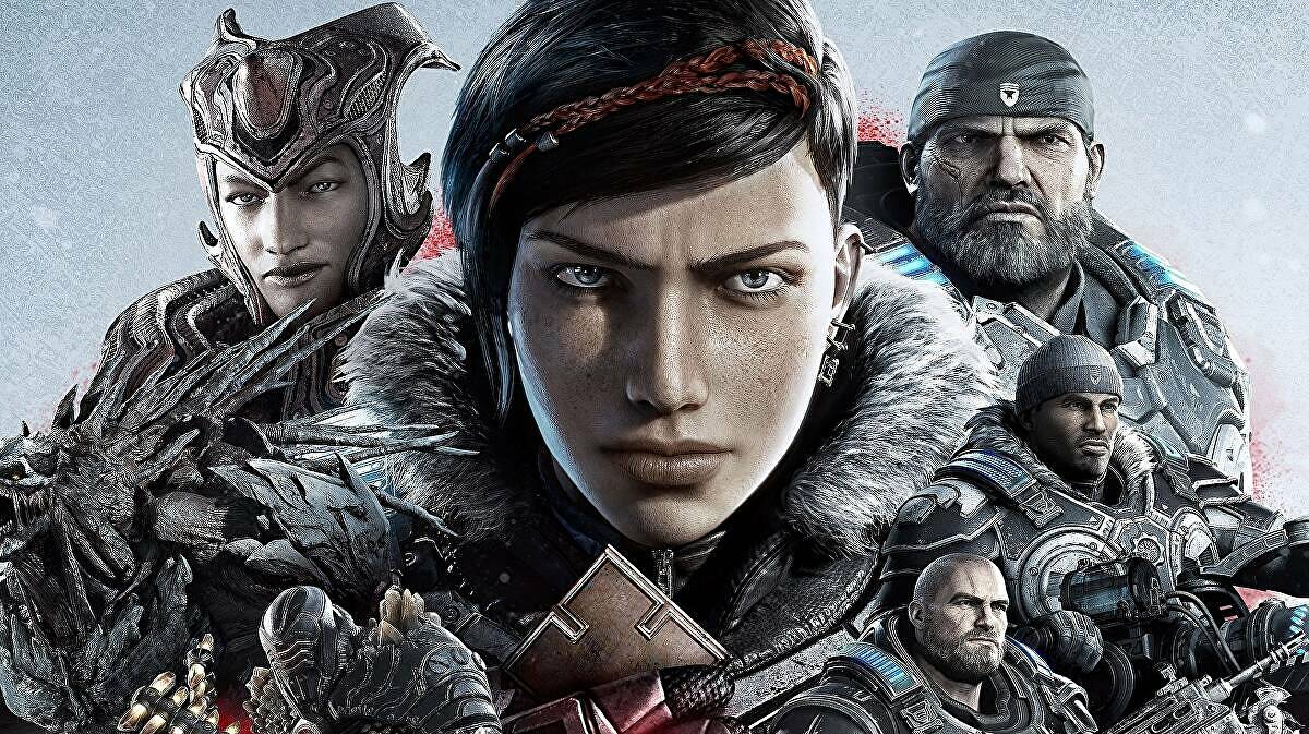 Banner mostrando personagens antigos de Gears of War