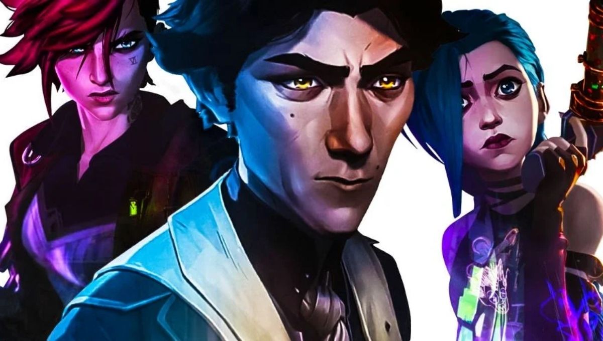 Imagem mostrando três dos personagens da série Arcane