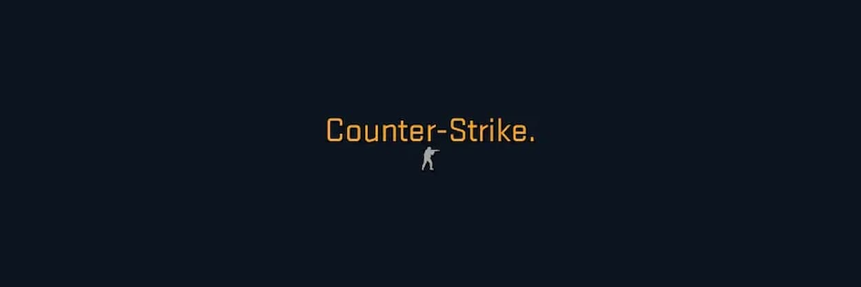 Counter-Stike em amarelo e um ícone de um personagem segurando uma arma.