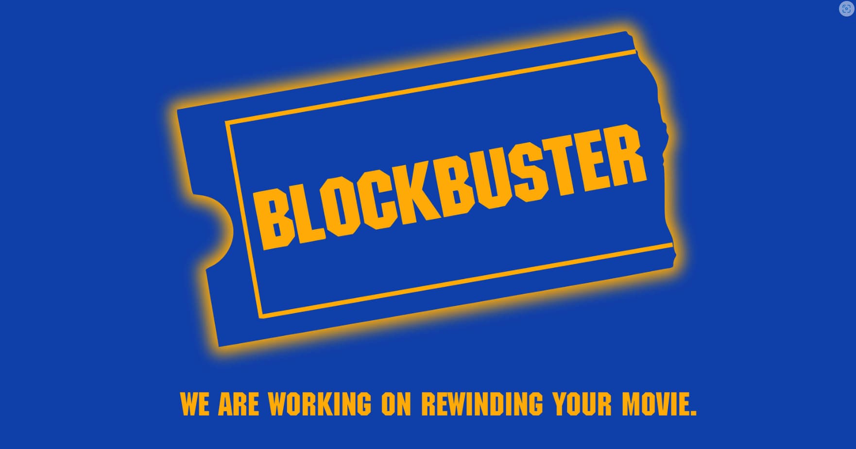 Imagem retirada do site da Blockbuster como possível volta para competir com a Netflix