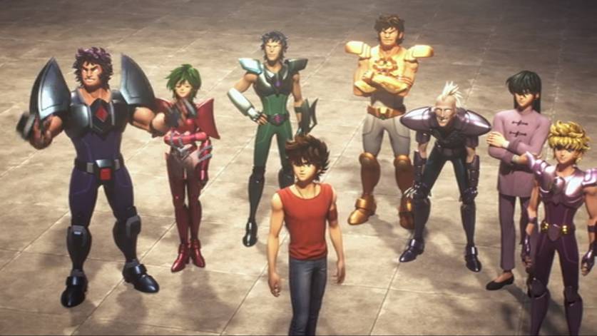 Seiya de Pégaso
e cavaleiros de bronze em Os Cavaleiros do Zodíaco