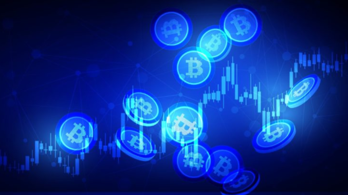 Imagem simulando oscilações de mercado das criptomoedas