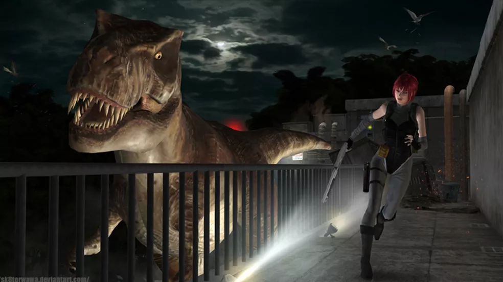 Imagem capturada do jogo de Surival Horror Dino Crisis