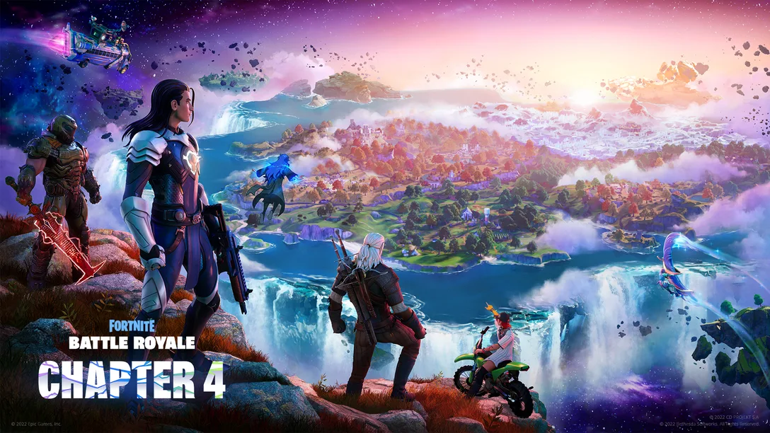 Banner de divulgação de capítulo no Fortnite