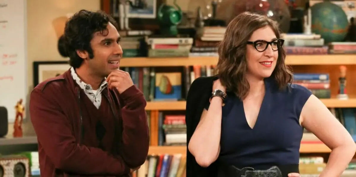 Imagem mostrando os personagens Raj e Amy na série