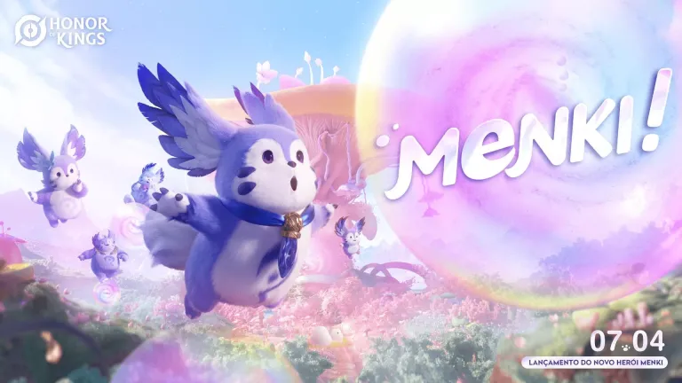 Banner de divulgação do personagem Menki
