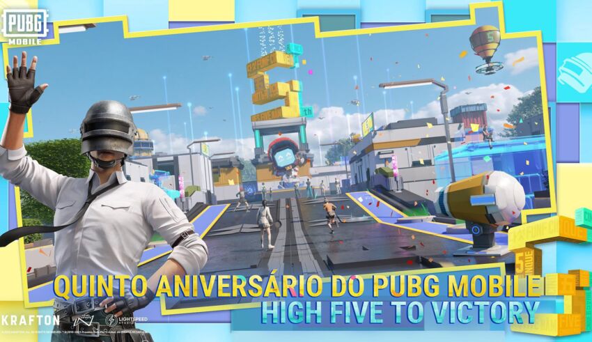 Banner de divulgação do aniversário de 5 anos do PUBG Mobile