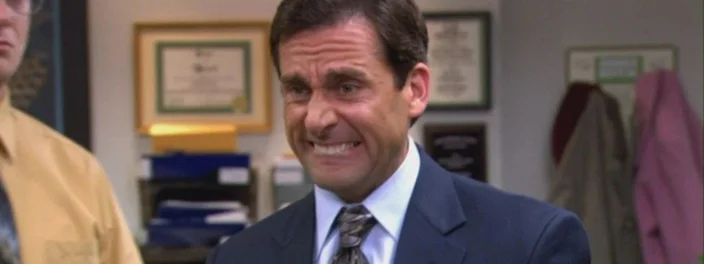Imagem de Michael Scott fazendo careta em The Office