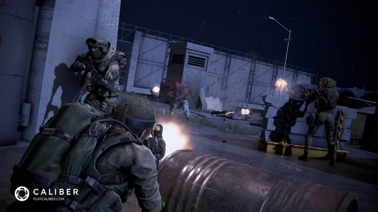 Banner de divulgação de gameplay do jogo Caliber